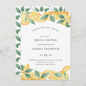 メイン絞り |柑橘類 |レモンブライダルシャワー 招待状 (正面/裏面)