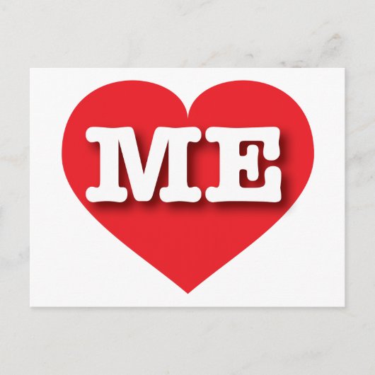 メイン赤いハート- I love ME ポストカード (正面)