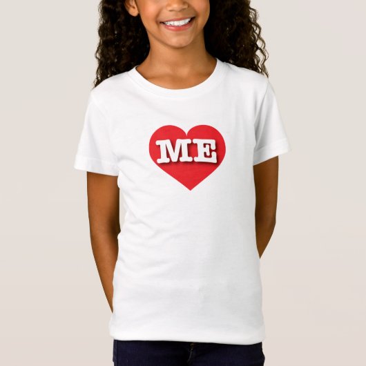 メイン赤いハート- I love ME Tシャツ (正面)