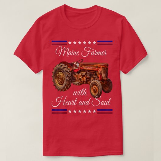 メイン農家レトロ Tシャツ (デザイン正面)