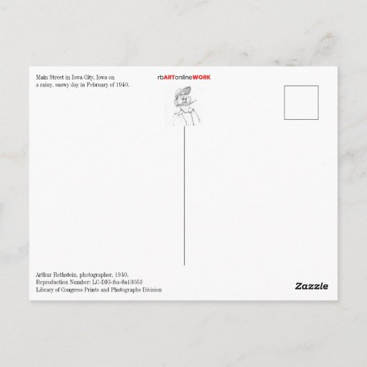 メイン通りアイオワシティアイオワ ポストカード (裏面)