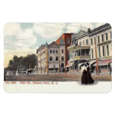 メイン通りアスベリーパークNJヴィンテージはがき マグネット (横)