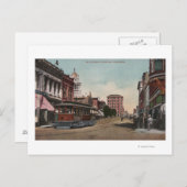 メイン通りビューと通り車 ポストカード (正面/裏面)