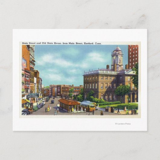 メイン通りビュー州通り&旧州 ポストカード (正面)