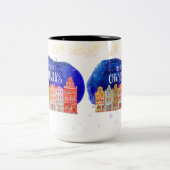 メイン通りホリデー/クリスマスマグ ツートーンマグカップ (中央)