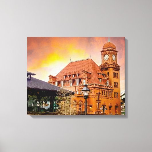 メイン通り鉄道駅リッチモンドVA キャンバスプリント (正面)