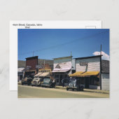 メイン通り,カスケード,アイダホヴィンテージ ポストカード (正面/裏面)