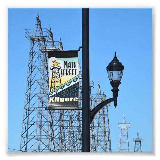 メイン通り,キルゴア,テキサス州,油デリックス フォトプリント (正面)