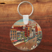 メイン通り – バッファロー， NYヴィンテージ キーホルダー (正面)