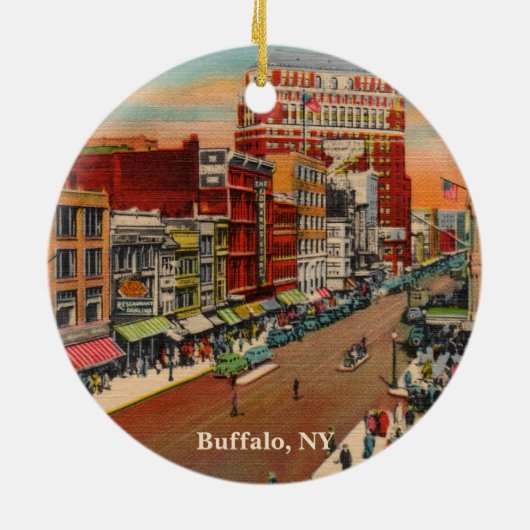 メイン通り – バッファロー, NYヴィンテージ セラミックオーナメント (裏面)