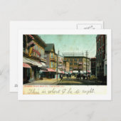 メイン通り、ポータケット、ロードアイランドヴィンテージ ポストカード (正面/裏面)