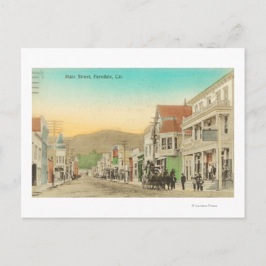 メイン通り、馬車のビュー ポストカード (正面)