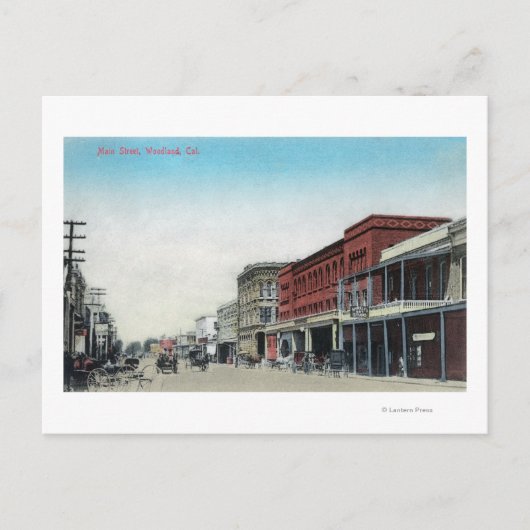 メイン通りSceneWoodland、CA ポストカード (正面)