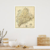 メイン鉄道地図1899 ポスター (キッチン)