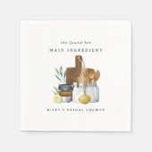 メイン食材 ラスティック キッチン ブライダル シャワー スタンダードカクテルナプキン (正面)