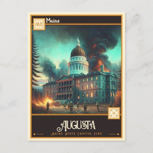 メイン・アウグスタ |ヴィンテージ ポストカード (正面)