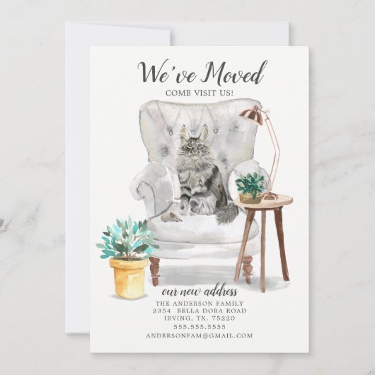 メイン・クーンキャットの移動告知 案内状 (正面)