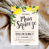 メイン スクイーズ レモン ブライダル シャワー 招待状