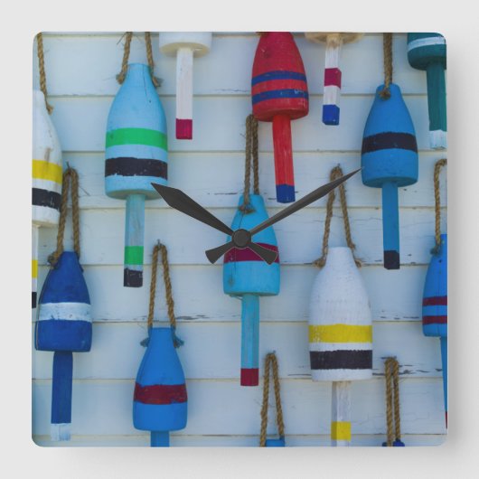 メイン、ストニントン、装飾ロブスターブイ スクエア壁時計