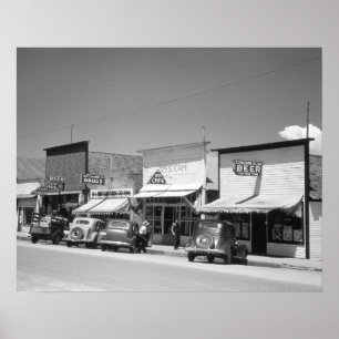 メイン・ストリートの店1941年。 ヴィンテージの写真 ポスター