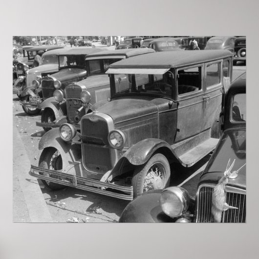 メイン・ストリートの自動車たち 1941年 復刻写真 ポスター (正面)