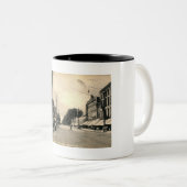 メイン・ストリート、Ashtabulaのオハイオ州の1909年のヴィンテージ ツートーンマグカップ (正面右)