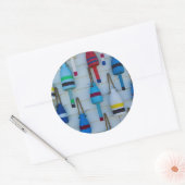 メイン、ストーニントン、装飾ロブスターブイ ラウンドシール (封筒)