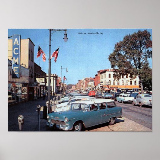 メイン・セント、サマービル、ニュージャージー州ヴィンテージ ポスター (正面)