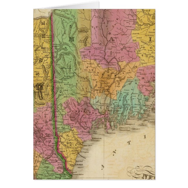 メイン·ニューハンプシャー·アンド·バーモントの地図 (正面)