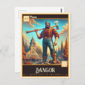 メイン・バンゴール |ヴィンテージ ポストカード (正面/裏面)