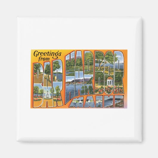 メイン・バーハーバーよりの挨拶 マグネット (正面)