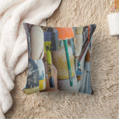 メイン、バーハーバー。カラフルロブスタートラップブイ クッション (ブランケット)