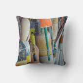 メイン、バーハーバー。カラフルロブスタートラップブイ クッション (裏面)