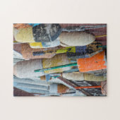 メイン、バーハーバー。カラフルロブスタートラップブイ ジグソーパズル (横)