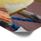 メイン、バーハーバー。カラフルロブスタートラップブイ ポスター (角)