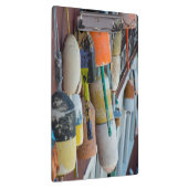 メイン、バー港。カラフルロブスタートラップブイ クリップボード (右)