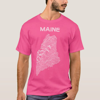メイン – レトロミニマル線地形図法 Tシャツ