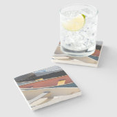 メイン、ロックランド。ロックカラフルランドのボート ストーンコースター (横)