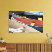 メイン、ロックランド。ロックラカラフルンドのボート キャンバスプリント (インサイチュ (リビング))