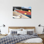 メイン、ロックランド。ロックラカラフルンドのボート キャンバスプリント (インサイチュ (寝室))