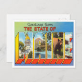 メイン・ヴィンテージ・トラベル州の挨拶 ポストカード (正面/裏面)