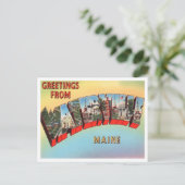 メイン・ヴィンテージ・トラベル、ウォータービルからの挨拶 ポストカード (スタンド正面)