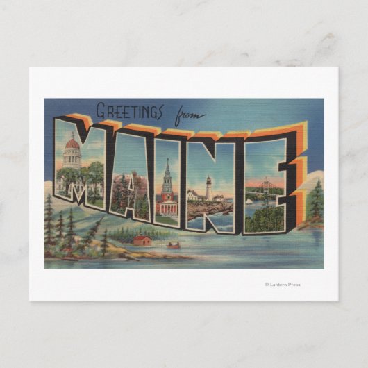 メイン（冬）ラージ・レター・シーン ポストカード (正面)