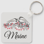 メイン《鳥》アメリカゴガラバードウィンタークリスマスホリデーススノー キーホルダー (裏面)