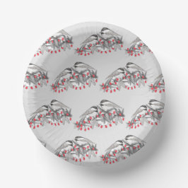 メイン《鳥》アメリカゴガラバードウィンタークリスマスホリデーススノー ペーパーボウル