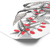 メイン《鳥》アメリカゴガラペンアンドインクバードアートイラストレーション ポスター (角)