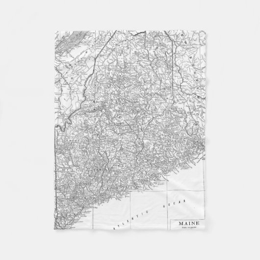 メイン(1911年)のヴィンテージの地図 フリースブランケット (正面)