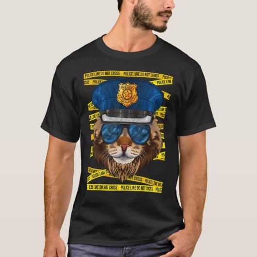 メインCOON警察官の警察猫 Tシャツ (正面)
