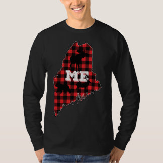 メインME州レッドプレイドフィルムース狩りキリスト Tシャツ