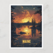 メインUSAアートヴィンテージイラストレーション旅行 ポストカード (正面)